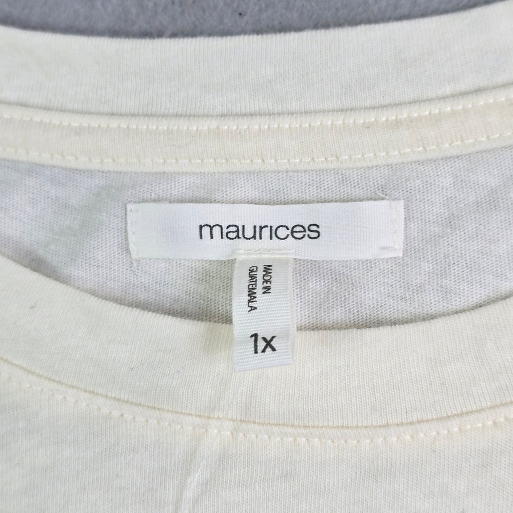 Maurices Graphic Tee Women 1X Cream Wish You Were Here Michigan Sunflower Gift - Picture 4 of 7